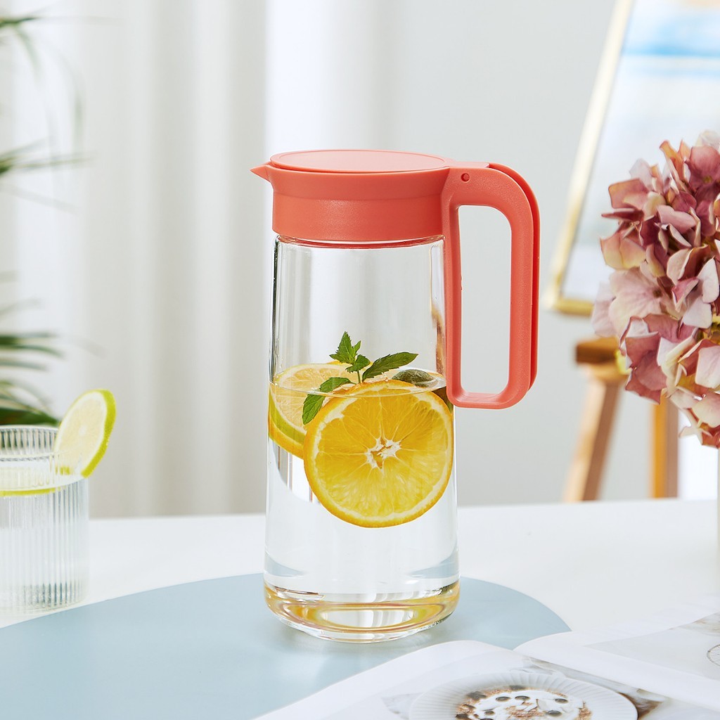 Bình nước thủy tinh LocknLock 1.3 Lít có quai cầm LLG619 - HAPOS LOF LLG619YRED - Màu cam