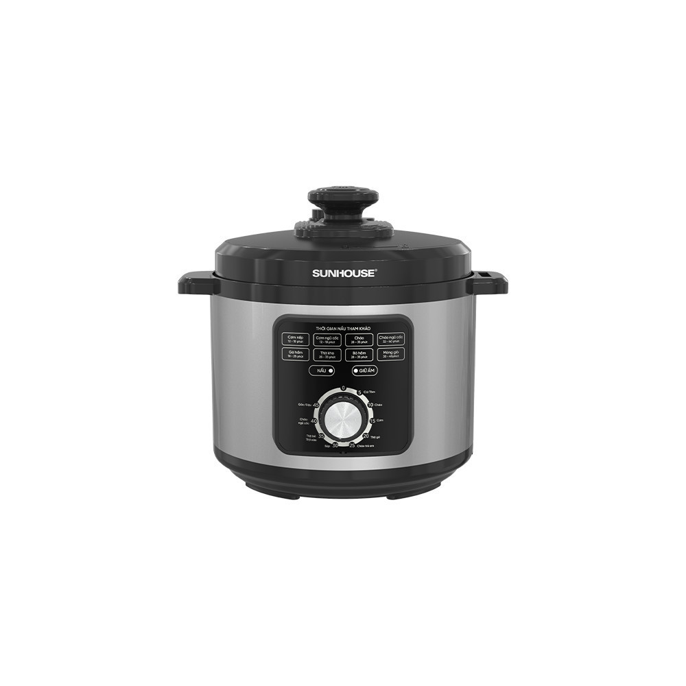 Nồi áp suất điện đa năng 5L Sunhouse SHD1551 900W, 5 cấp độ chống bỏng, Lòng nồi 5 lớp phủ chống dính PTFE - HAPOS HOF