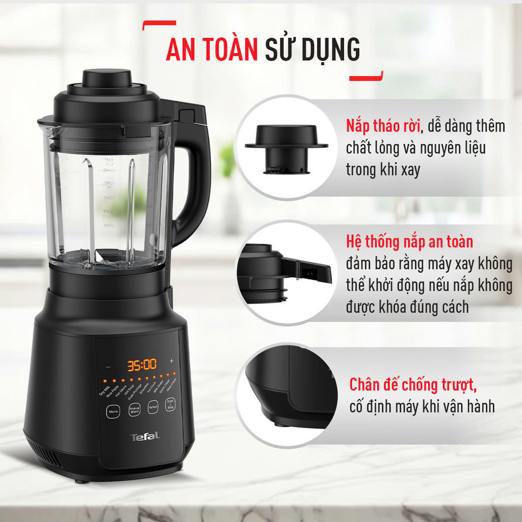 Máy làm sữa hạt Tefal Happy Cook Mix BL511868, 1.75L, 10 chức năng, xay nóng lạnh| BH 24 tháng - HAPOS HOF