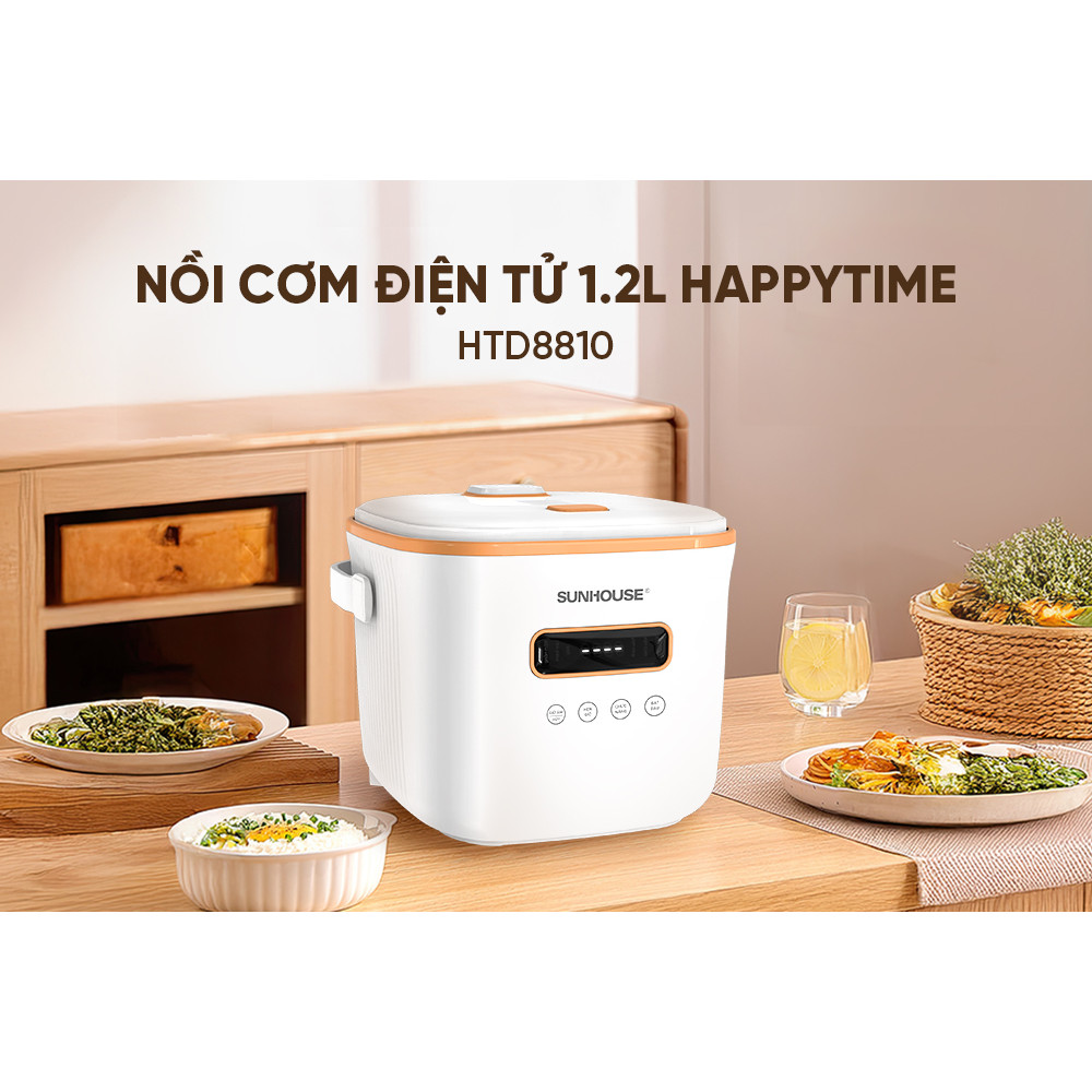 Nồi cơm điện tử 1.2L Happytime HTD8810, Công nghệ gia nhiệt chuẩn, Chống dính Ceramic, 6 chức năng nấu - HAPOS HOF