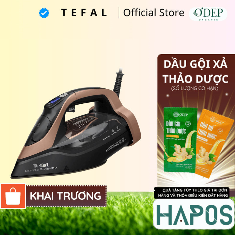 Bàn ủi hơi nước Tefal Ultimate Power Pro FV9E50E0 3200W - Mặt đế Ceramic - Bảo Hành Chính Hãng 2 Năm - HAPOS HOF