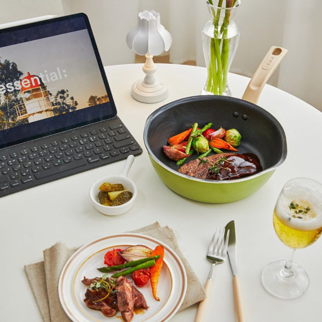 Chảo, nồi có nắp đa năng 24cm Tefal 3 trong 1, màu xanh G1748795 - HAPOS HOF