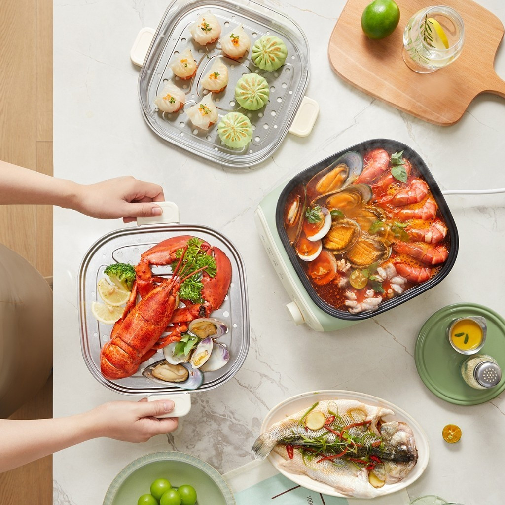 Nồi hấp/ Nồi lẩu điện đa năng 10.3L Bear EFS-4H30D - 2 khay hấp - HAPOS HOF