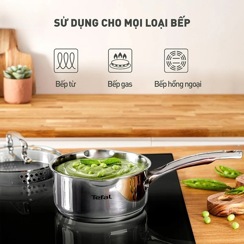 Bộ 5 nồi Inox cao cấp Tefal Duetto Plus G719SA55 (quánh 16cm, nồi hầm 18/20/24cm, luộc gà 22cm) G719SA74 - HAPOS HOF
