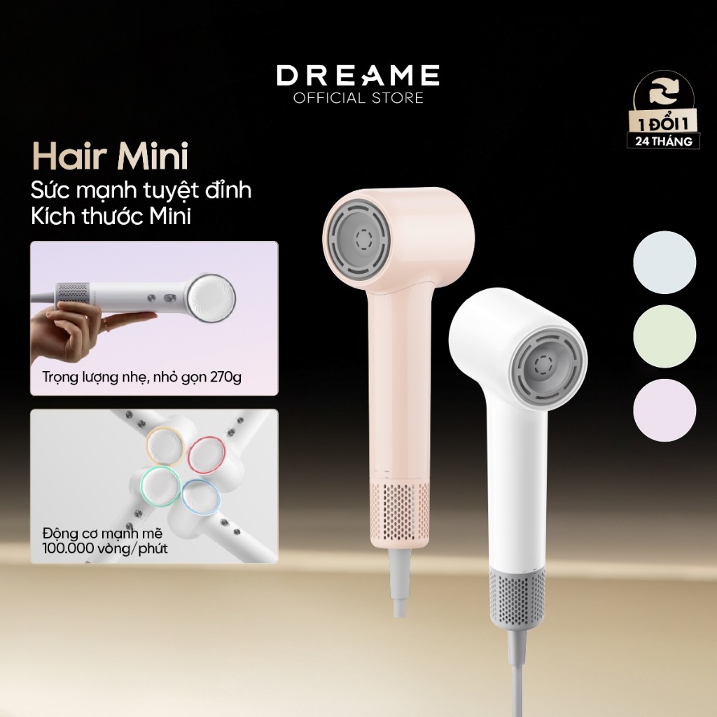 Máy sấy tóc Dreame Hair Mini - Bản Quốc Tế - Bảo hành 24 tháng - HAPOS HOF