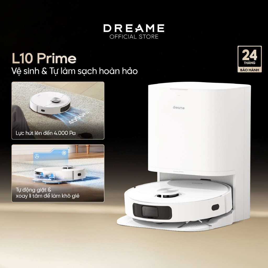 Robot lau sàn hút bụi tự làm sạch Dreame L10 Prime - Bản Quốc tế - BH 24 Tháng - HAPOS HOF
