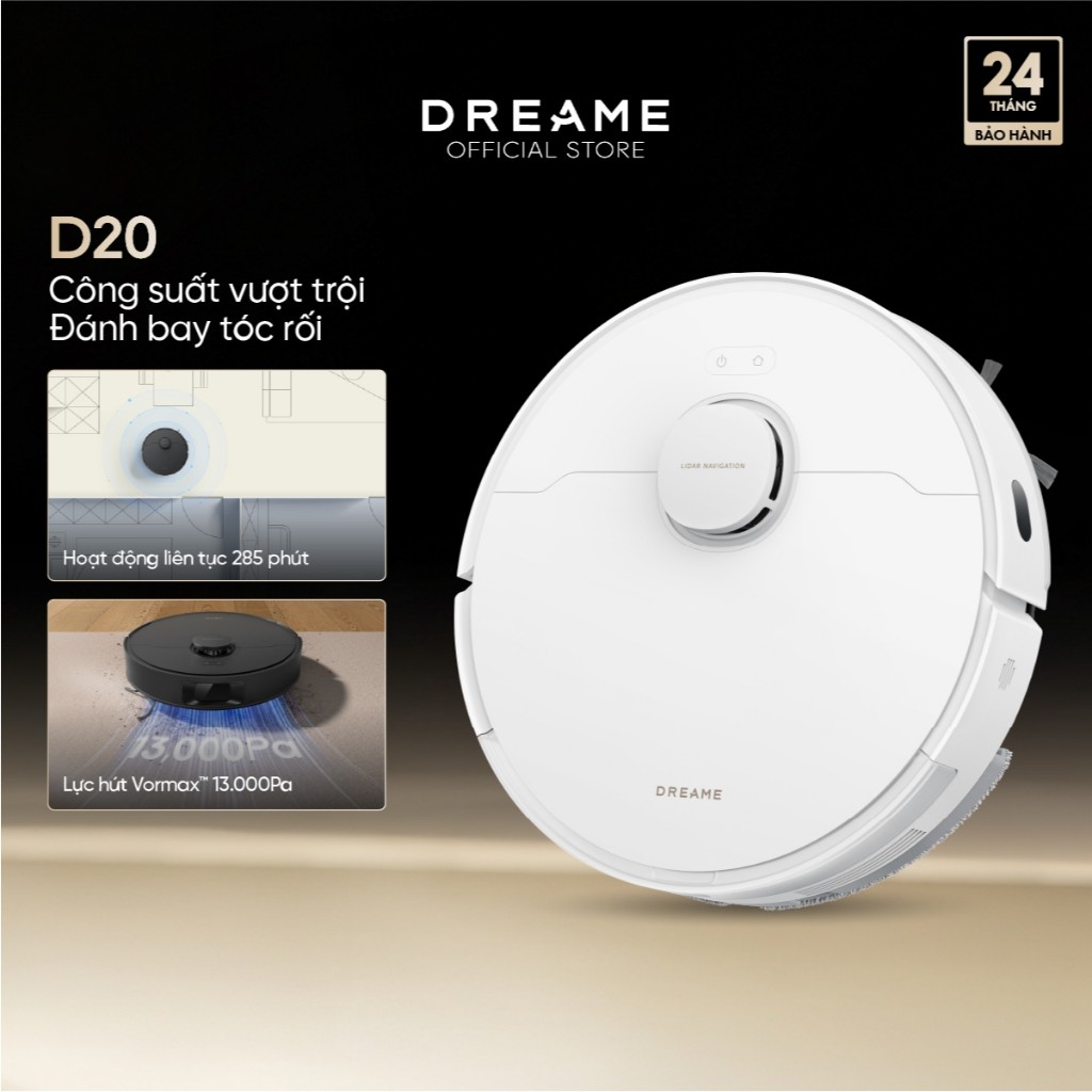 Robot Hút Bụi Lau Nhà Thông Minh Dreame D9 Max Gen 2 / D20  - Bản Quốc Tế - BH 24 Tháng - HAPOS HOF