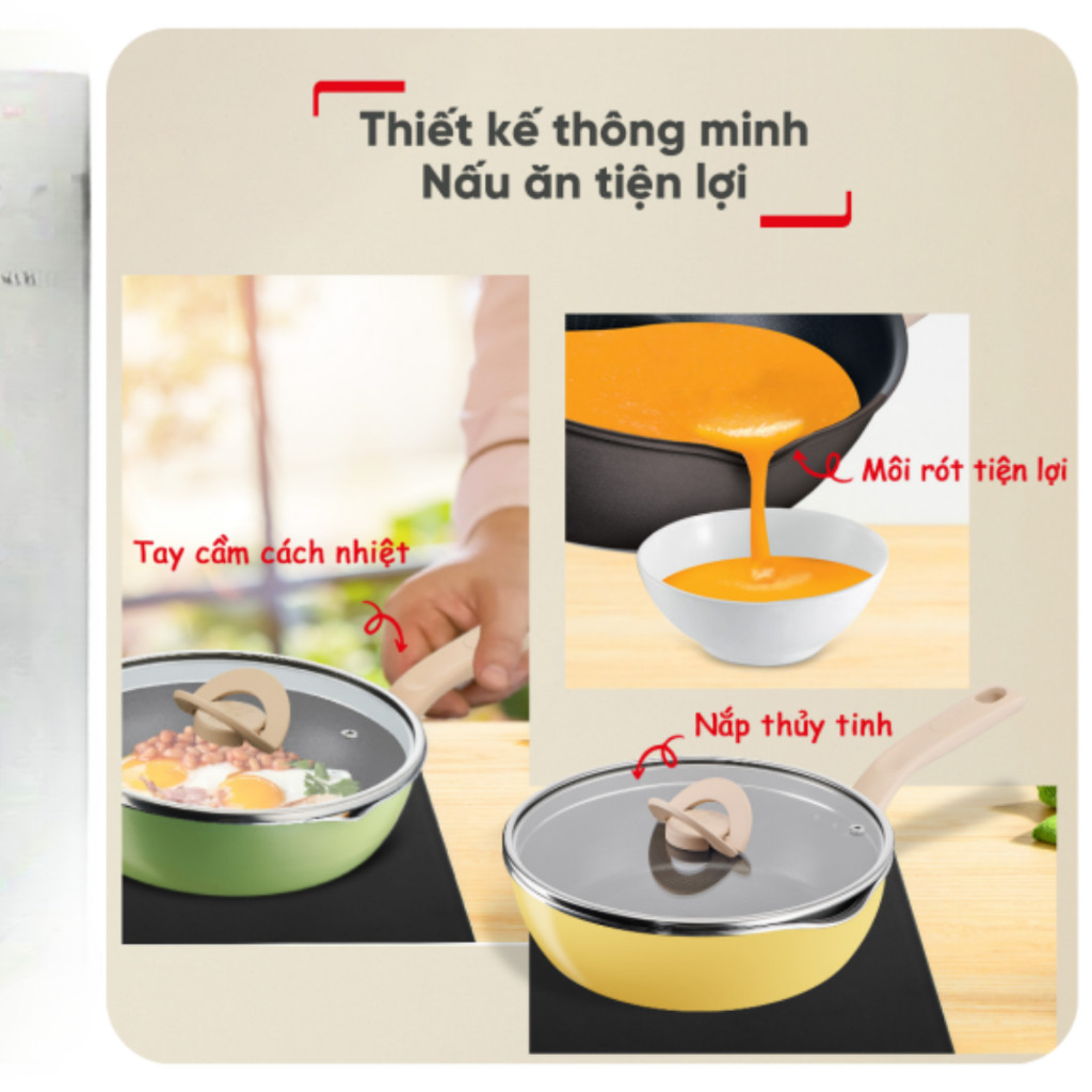 Chảo, nồi có nắp đa năng 24cm Tefal 3 trong 1, màu xanh G1748795 - HAPOS HOF
