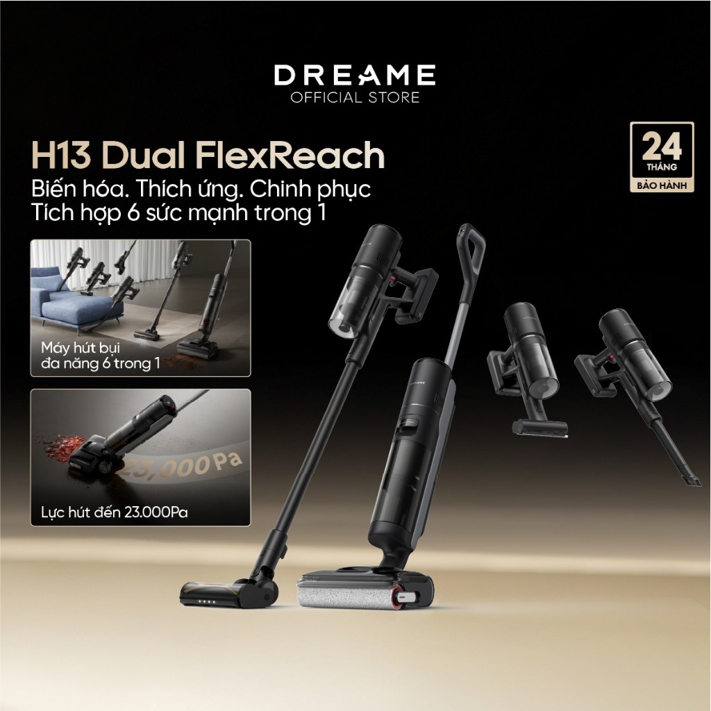 Máy hút bụi lau sàn khô & ướt Dreame H13 FlexReach/ H12 FlexReach/ H13 Dual FlexReach/ H13S FlexReach - HAPOS HOF H13S FlexReach