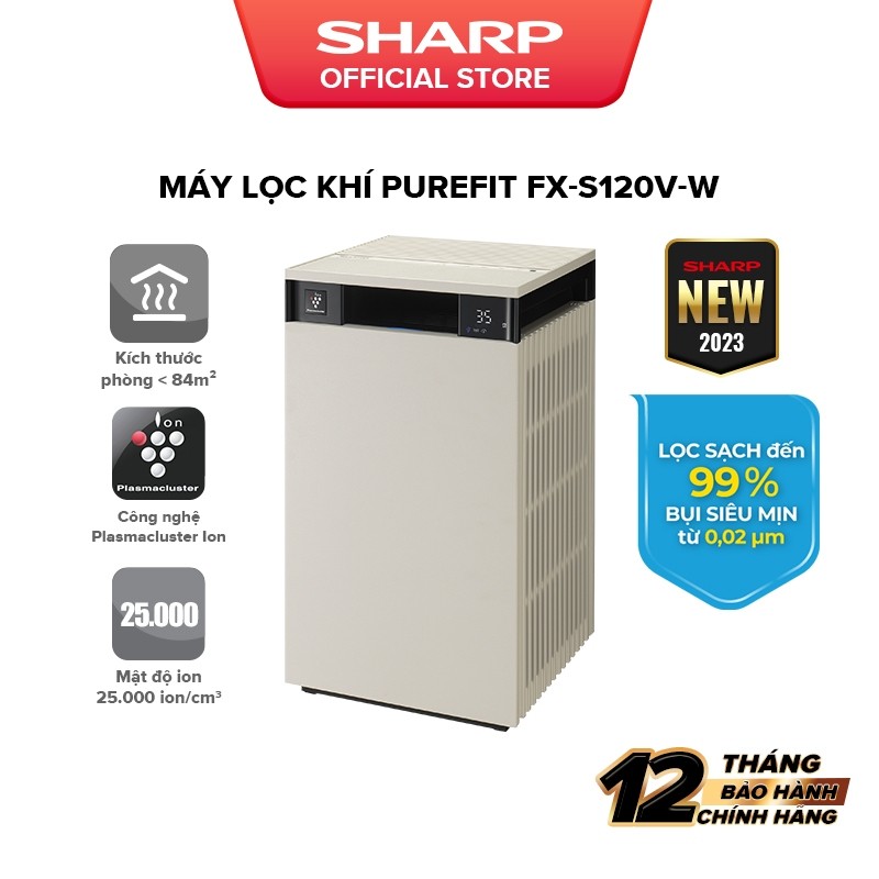 Máy lọc không khí Sharp Purefit FX-S120V-H Chính hãng - HAPOS HEL 84m2 - S120 Trắng