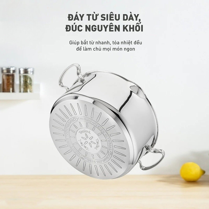 Bộ 5 nồi Inox cao cấp Tefal Duetto Plus G719SA55 (quánh 16cm, nồi hầm 18/20/24cm, luộc gà 22cm) G719SA74 - HAPOS HOF