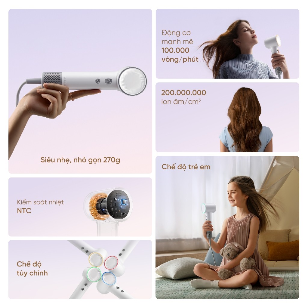 Máy sấy tóc Dreame Hair Mini - Bản Quốc Tế - Bảo hành 24 tháng - HAPOS HOF