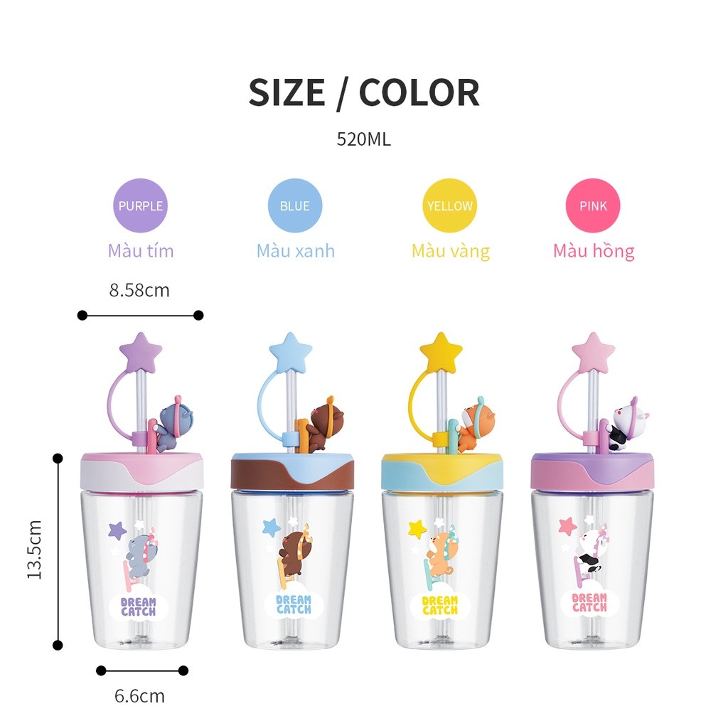 Ly nước nhựa Dream Catcher Lock&Lock Tritan Bottle 520ml - ABF779 - HAPOS LOF Hồng - ABF779PIK