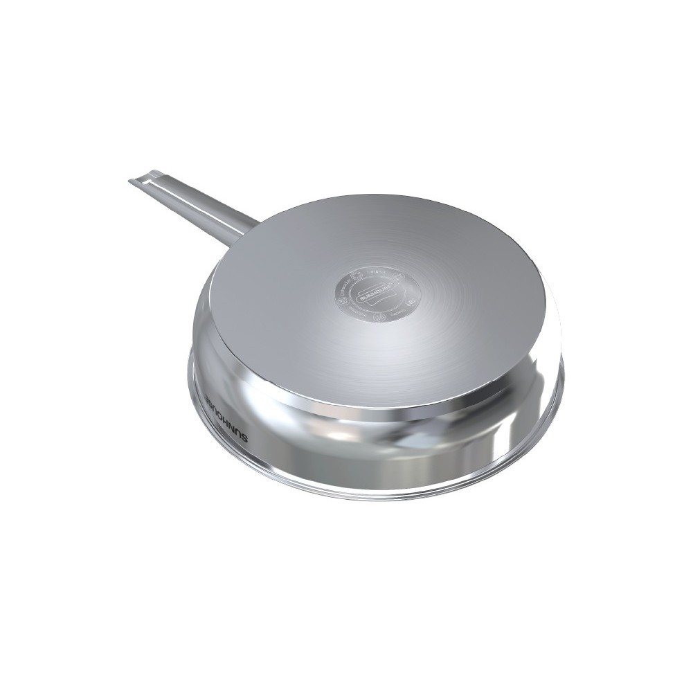 Chảo Inox đa lớp liền khối Sunhouse 16cm - 28cm đáy từ dùng mọi loại bếp Healthy IN16M9 - IN28M9 - HAPOS HOF