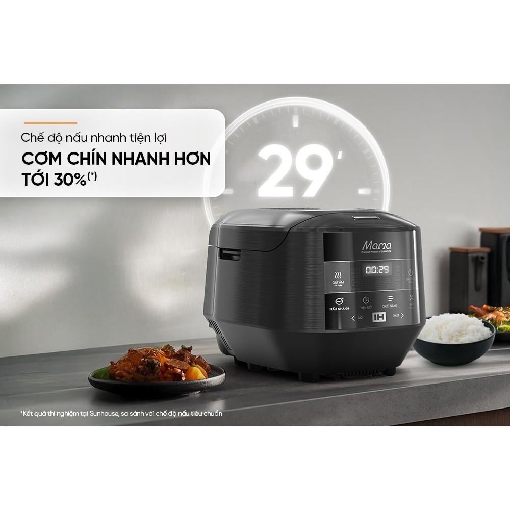 Nồi cơm điện cao tần 1.5L Sunhouse MAMA SHD8858, Lòng nồi dày 3mm, chống dính Daikin (Nhật Bản) - HAPOS HOF