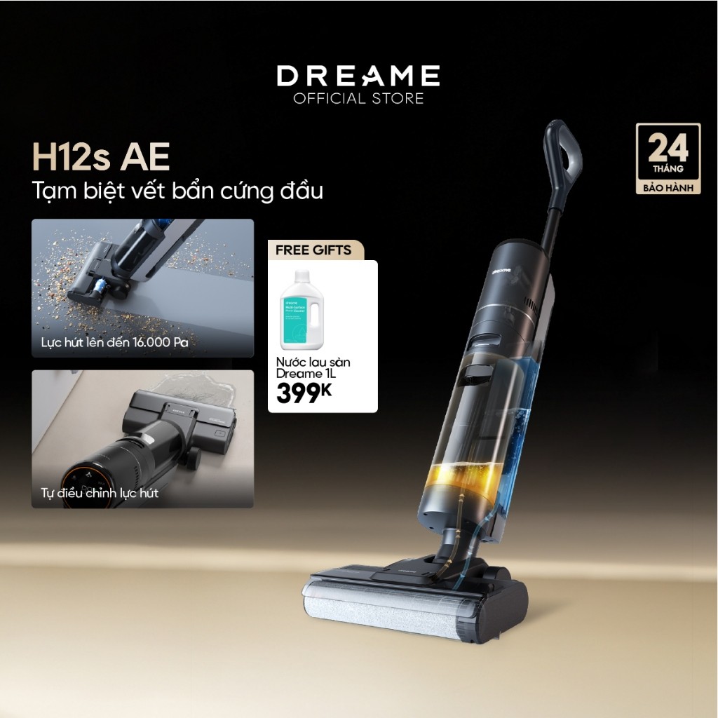 Máy Lau Sàn Hút Bụi Không Dây Cầm Tay Dreame H12S AE - Bản quốc tế - BH 24 tháng - HAPOS HOF