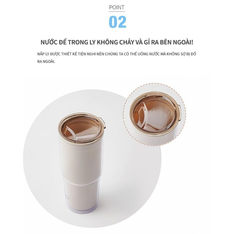 Ly nhựa 2 Lớp LocknLock 900ml to, Cốc nhựa có nắp Double Wall Cold Cup, Chính Hãng HAP502 - HAPOS LOF Navy - HAP502NVY