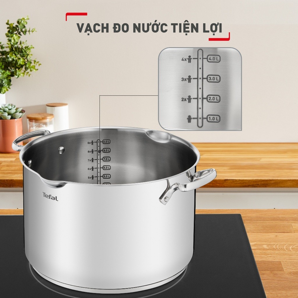 Bộ 5 nồi Inox Tefal Duetto Plus G719SA74 (quánh 16cm, nồi hầm 18/20/24 cm, nồi luộc gà 22cm)| BH 24 tháng - HAPOS HOF