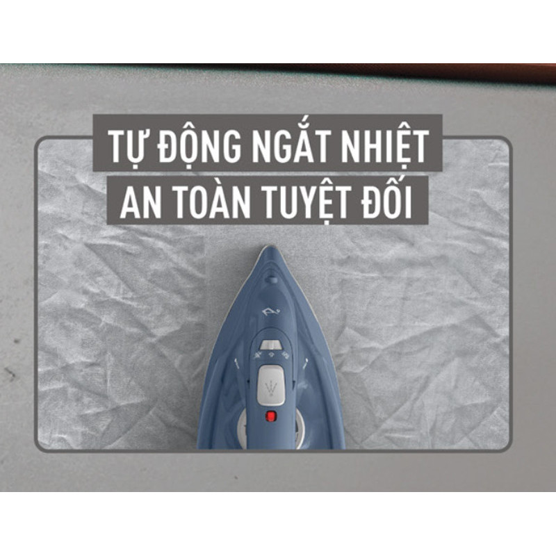 Bàn ủi hơi nước Tefal Power FV2C60E0, màu xanh lam, 2400W, tích hợp ủi khô/nước | Bảo hành 24 tháng - HAPOS HOF