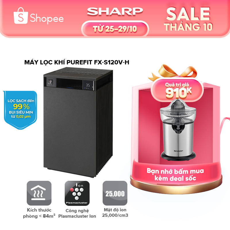 Máy lọc không khí Sharp Purefit FX-S120V-H Chính hãng - HAPOS HEL 84m2 - S120 Trắng
