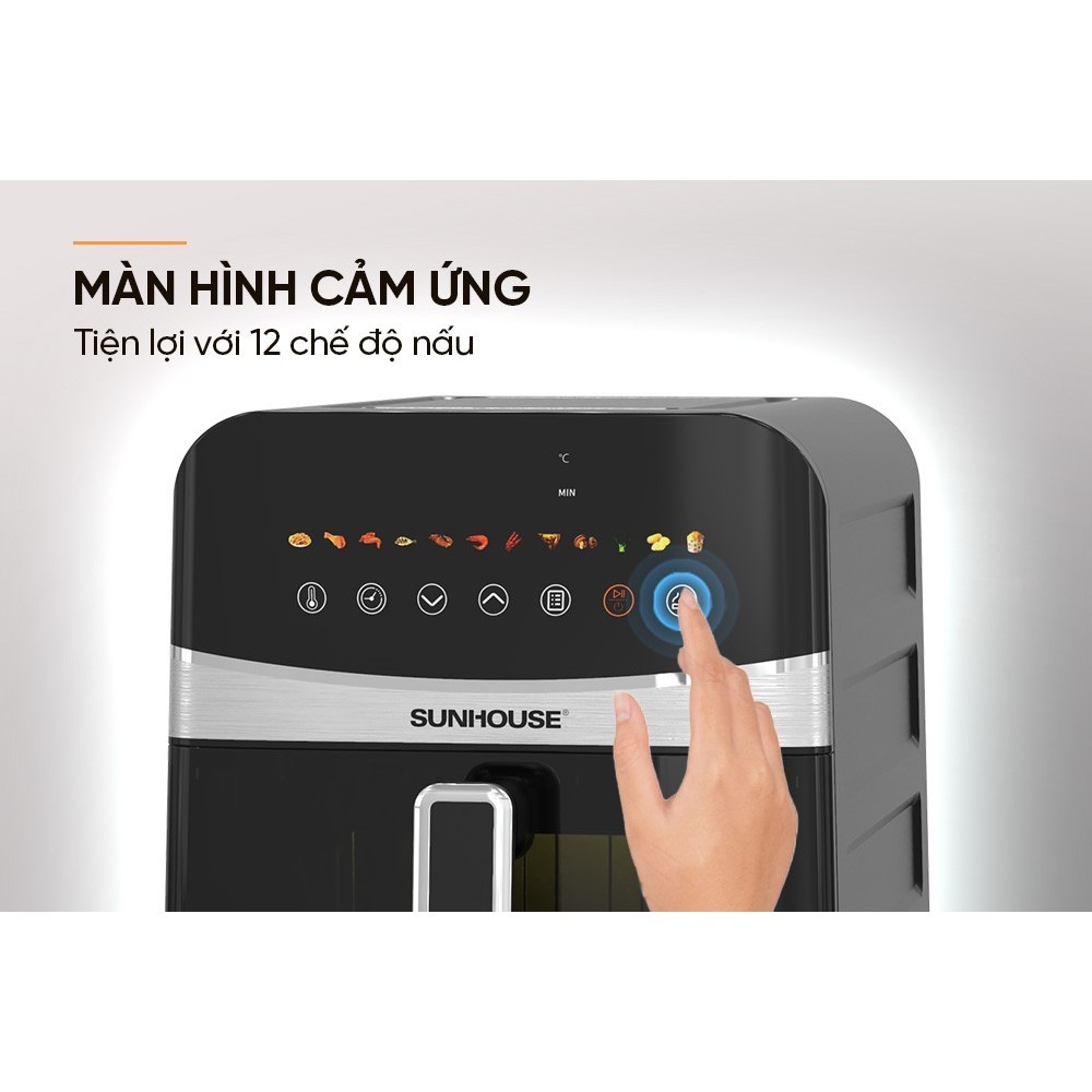 Nồi chiên không dầu 9L Sunhouse SHD4090 - Công suất 1700W, Dung tích lớn nướng gà vịt nguyên con - HAPOS HEL SHD4090