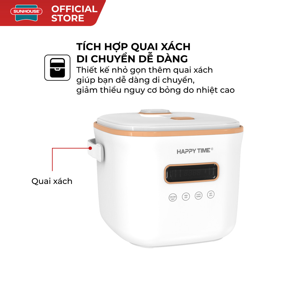 Nồi cơm điện tử 1.2L Happytime HTD8810, Công nghệ gia nhiệt chuẩn, Chống dính Ceramic, 6 chức năng nấu - HAPOS HOF