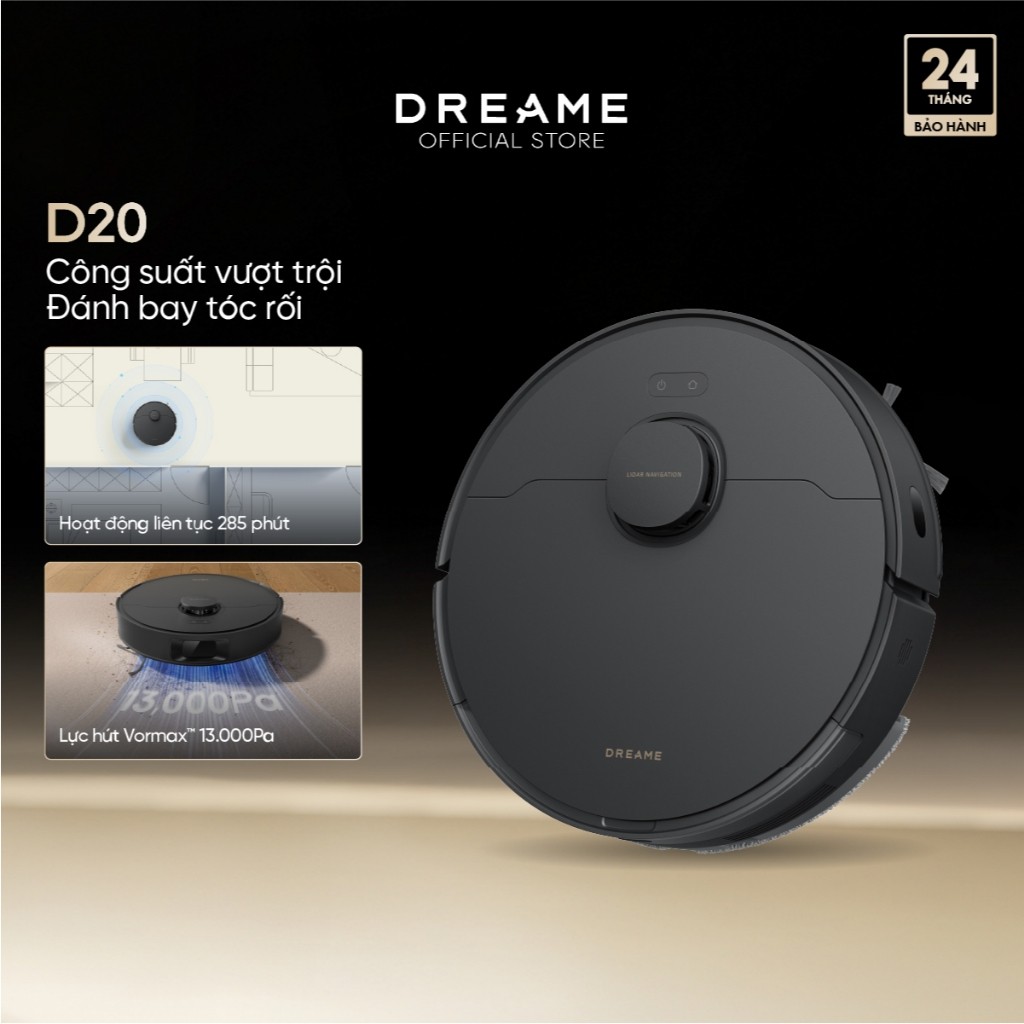 Robot Hút Bụi Lau Nhà Thông Minh Dreame D9 Max Gen 2 / D20  - Bản Quốc Tế - BH 24 Tháng - HAPOS HOF