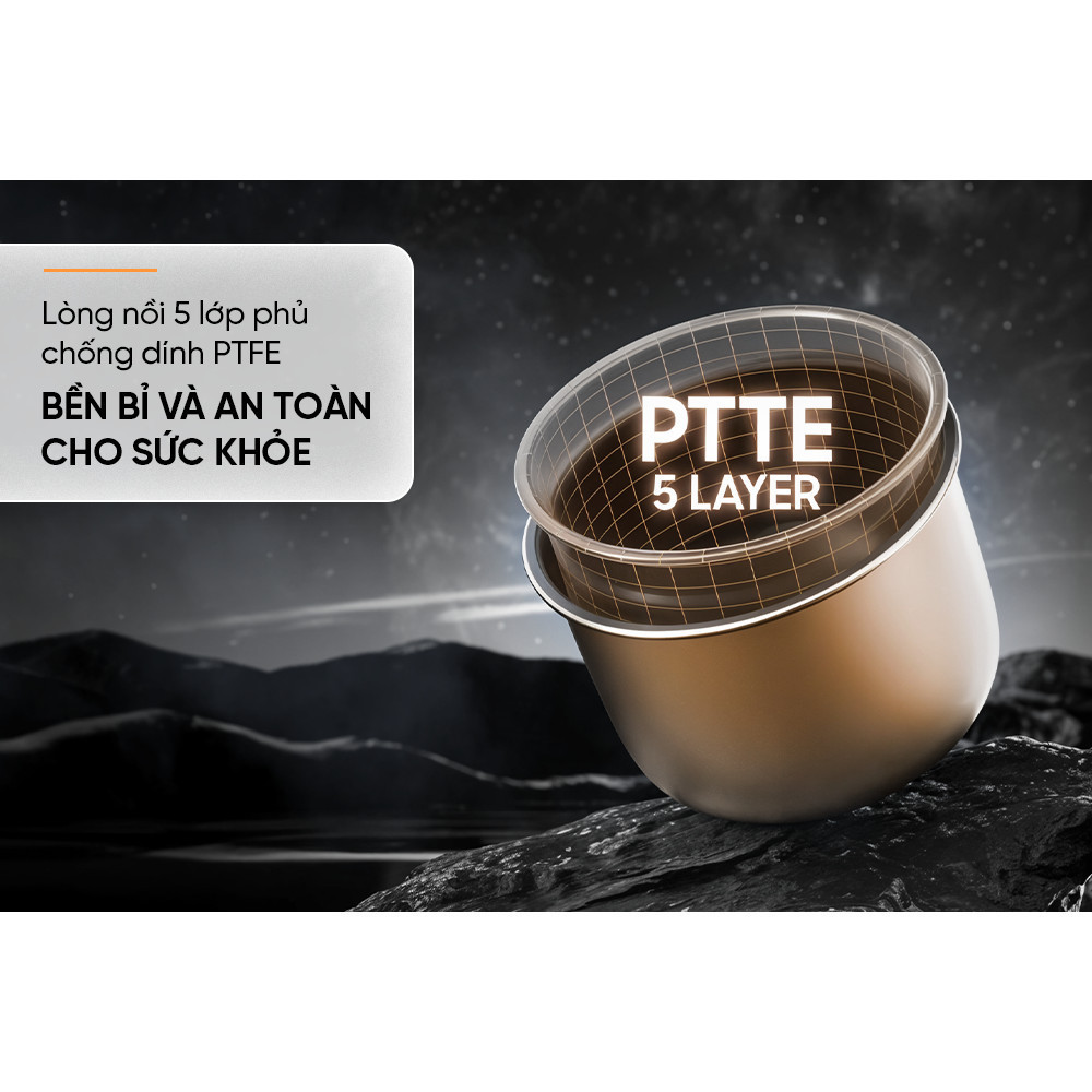 Nồi áp suất điện đa năng 5L Sunhouse SHD1551 900W, 5 cấp độ chống bỏng, Lòng nồi 5 lớp phủ chống dính PTFE - HAPOS HOF