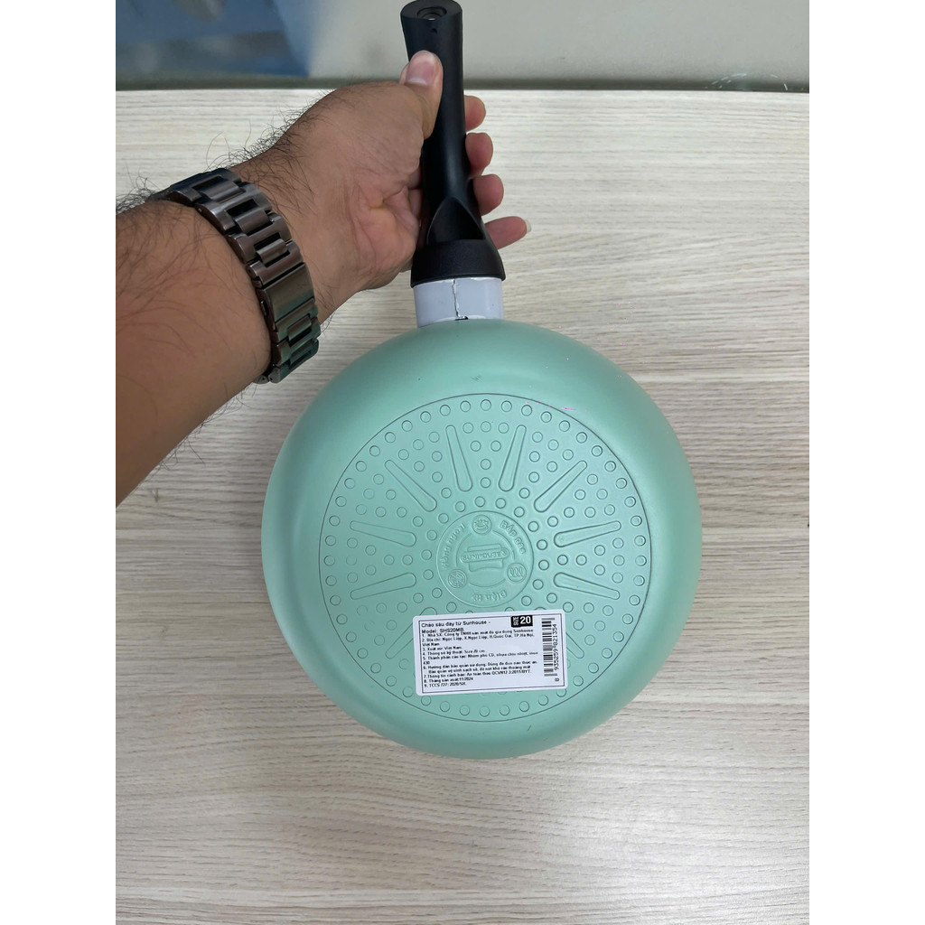 Chảo sâu đáy từ Sunhouse SHS20MB màu xanh, đáy từ, Chống dính Whitford (USA) an toàn cho sức khỏe - HAPOS HEL SHS20MB