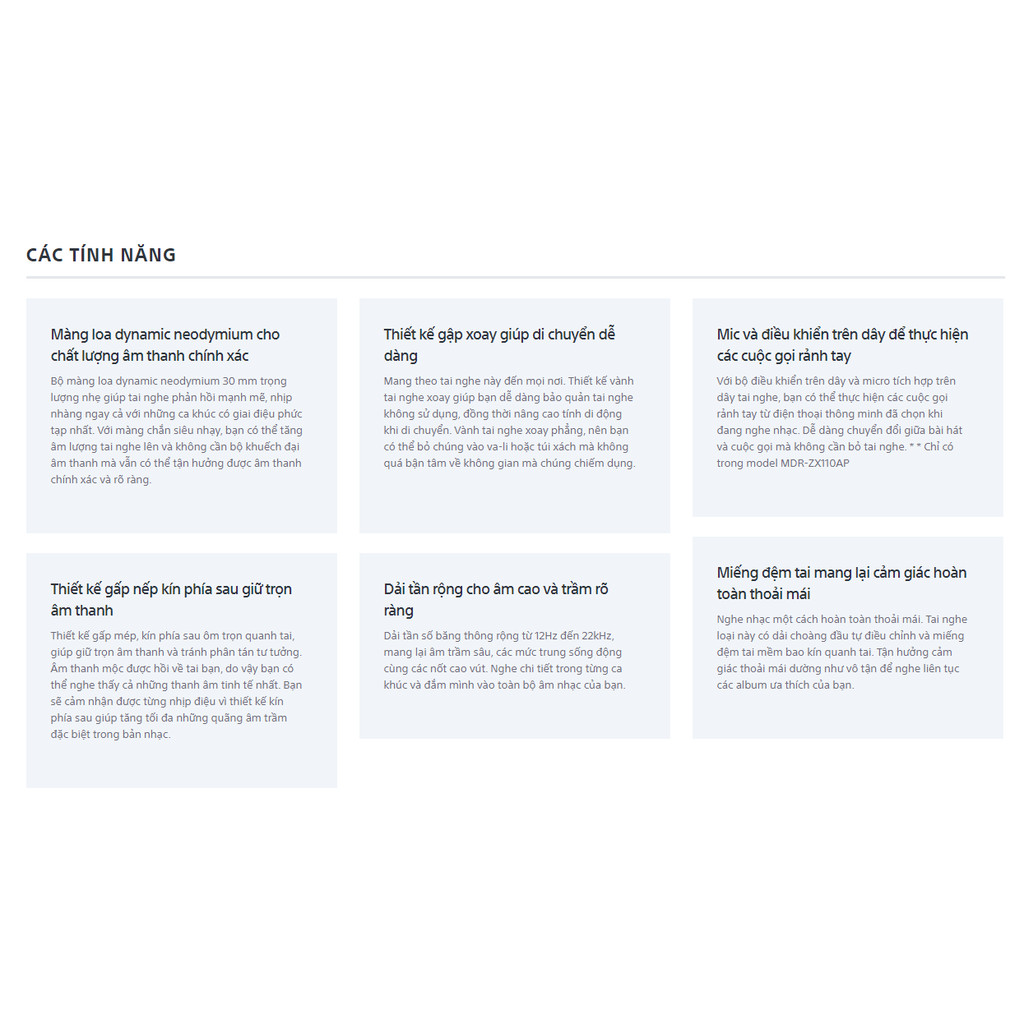 Tai nghe choàng tai Sony ZX110AP - HAPOS HEL