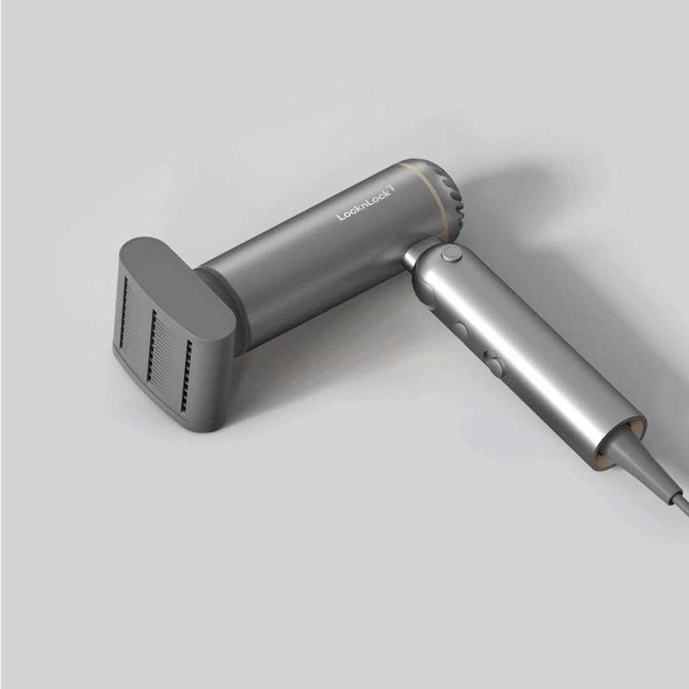 Máy sấy tạo kiểu tóc gấp gọn LocknLock ion âm bảo vệ tóc Foldable Hair Styling Dryer ENA626GRY Màu Xám - HAPOS LOF