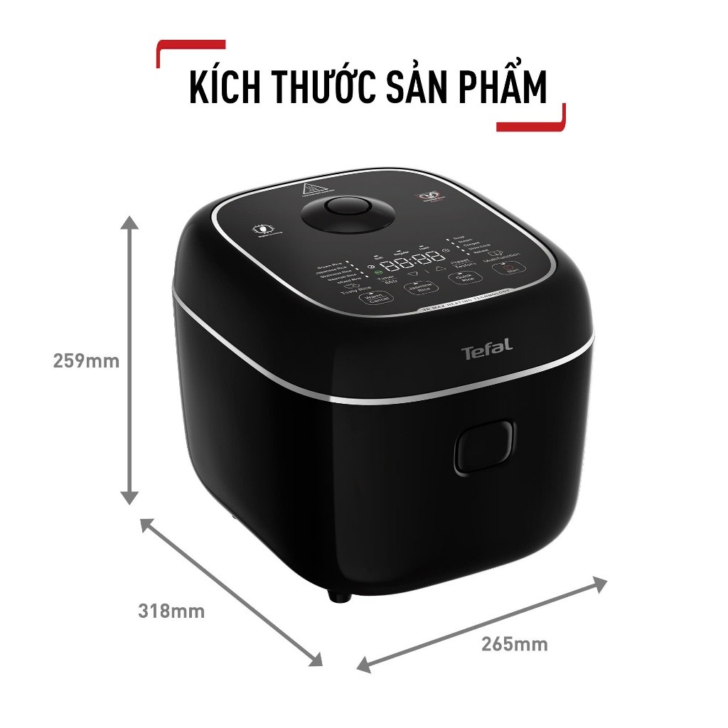 Nồi cơm điện tử Tefal Delirice Max RK7778Y0 - 815W - 1.8L - BH chính hãng 24 tháng - HAPOS HEL
