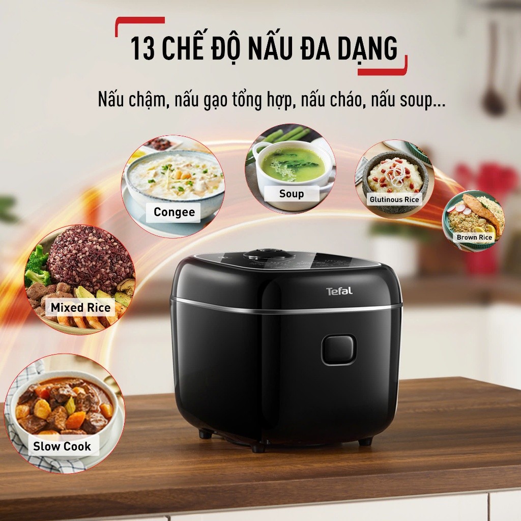 Nồi cơm điện tử Tefal Delirice Max RK7778Y0 - 815W - 1.8L - BH chính hãng 24 tháng - HAPOS HEL
