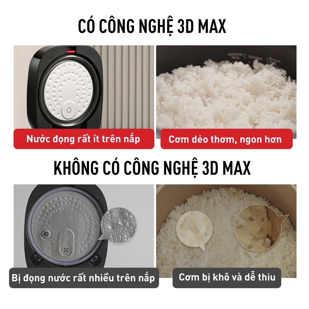 Nồi cơm điện tử Tefal Delirice Max RK7778Y0 - 815W - 1.8L - BH chính hãng 24 tháng - HAPOS HEL