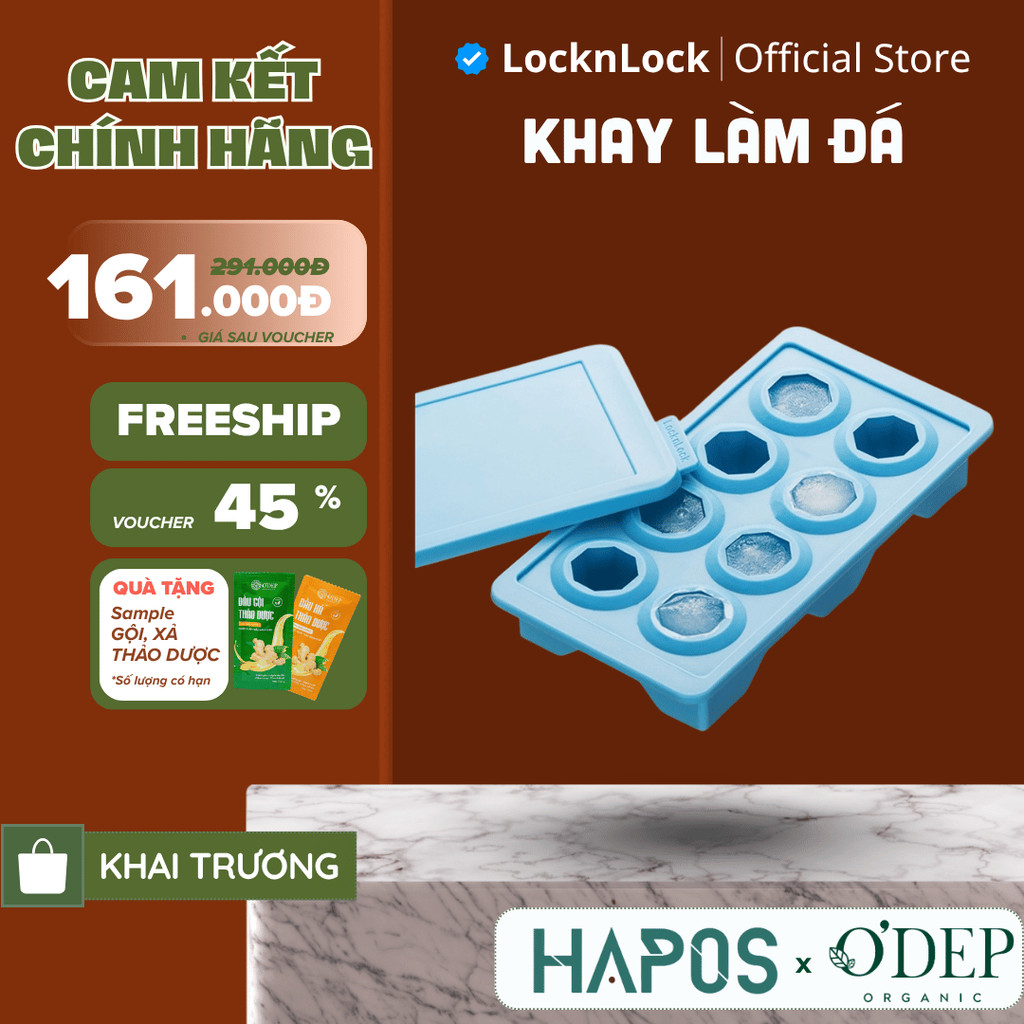 Khay làm đá LocknLock Silicone Ice Tray SLX167BLU - HAPOS LOF