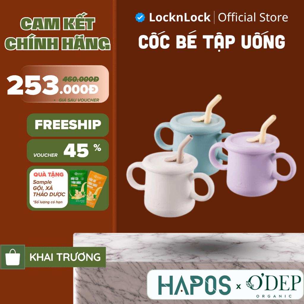 Cốc tập uống cho bé LocknLock LBB015 200ml - HAPOS LOF