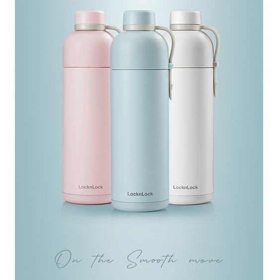 ONL - Bình giữ nhiệt 490ml LocknLock Belt Bottle LHC4267 - Hàng chính hãng có quai xách, miệng rộng có thể cho đá - HAPOS Màu hồng- LHC4267PIK