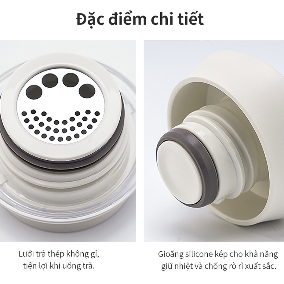 ONL - Bình giữ nhiệt LocknLock Feather Light Ring LHC4244 460ml có khay  lưới lọc trà - Chính hãng Bảo hành 6 tháng - HAPOS Hồng LHC4244PIK