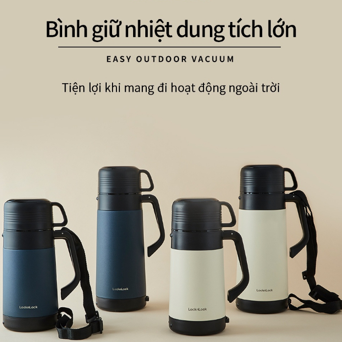 ONL - Bình giữ nhiệt LocknLock cỡ đại LHC1484 1,2L và LHC1485 1,8L có quai xách, nắp làm cốc Chính Hãng - HAPOS MALL OFFICIAL LHC1485