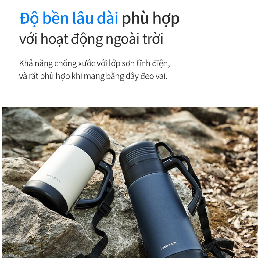 ONL - Bình giữ nhiệt LocknLock cỡ đại LHC1484 1,2L và LHC1485 1,8L có quai xách, nắp làm cốc Chính Hãng - HAPOS MALL OFFICIAL LHC1485