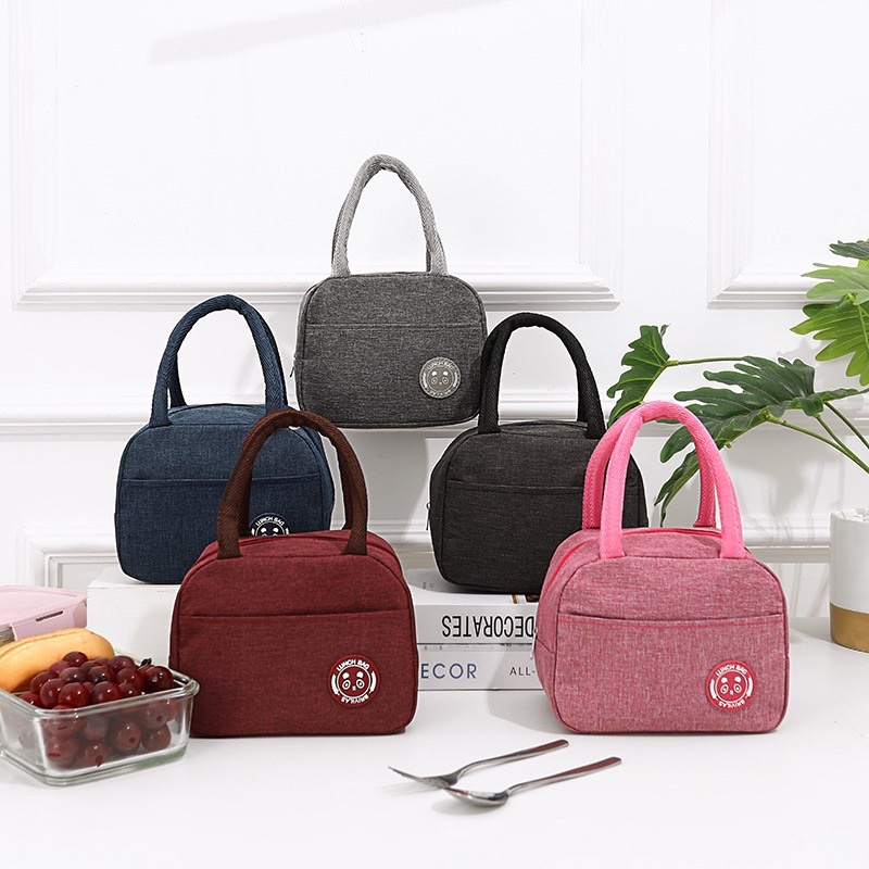 Túi đựng hộp cơm có lớp giữ nhiệt cho hộp thủy tinh LocknLock chống thấm có quai xách tiện lợi HPGN08 - HAPOS Hồng/Đỏ