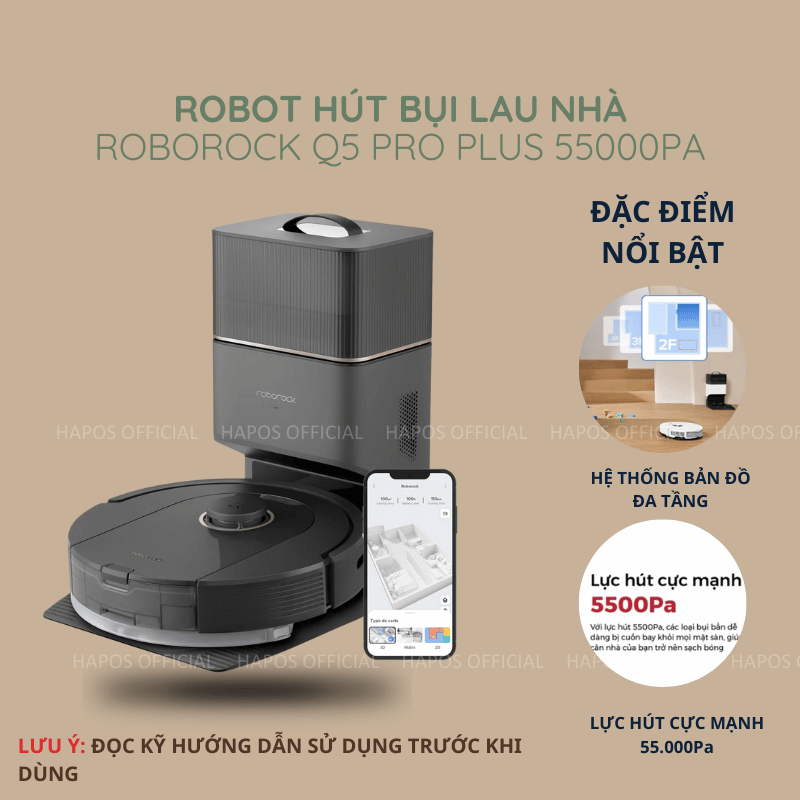 Robot hút bụi lau nhà Roborock Q5 Pro Series, Lực hút 5500Pa, Chổi chính kép - Bảo hành 24 Tháng - CHEAPMALL SUNHOUSE Q5 Pro Trắng