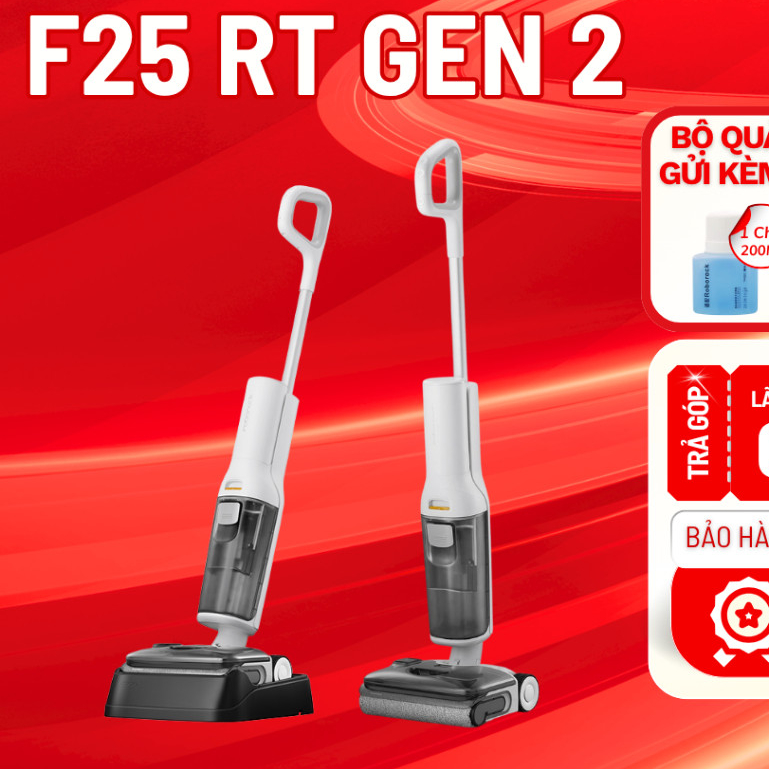 Máy hút bụi lau sàn Roborock F25 | F25 ACE | F25 RT, Lực hút 20000Pa, Gập sát sàn - Bảo hành 2 năm - CHEAPMALL SUNHOUSE F25 RT