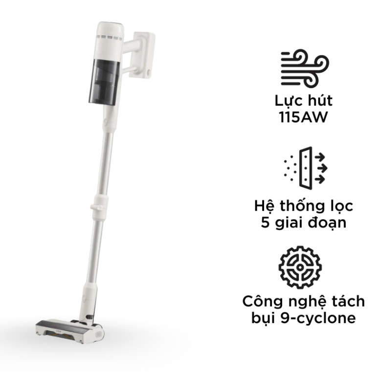 Máy hút bụi Roborock cầm tay không dây H60 Hub Pro cao cấp, Tự động đổ bụi, Hệ thống lọc 5 tầng - HAPOS HOF