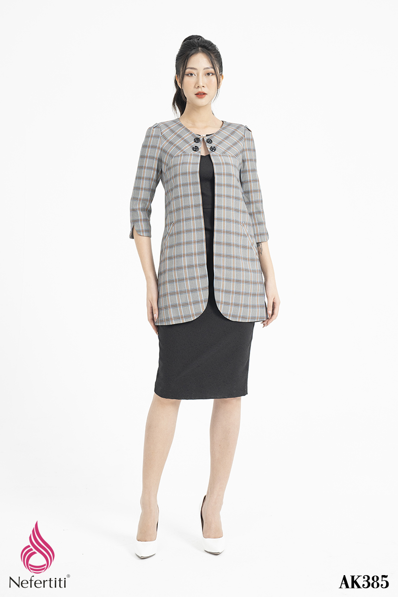 3AK385 - ÁO KHOÁC KẺ TAY LỬNG