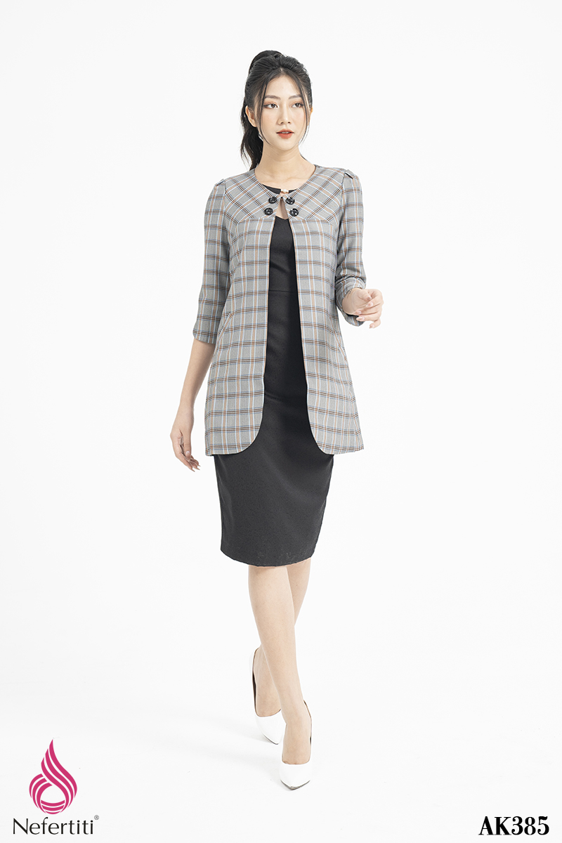 3AK385 - ÁO KHOÁC KẺ TAY LỬNG