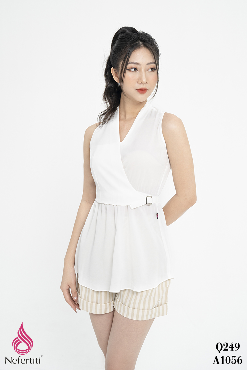 1A1056 - ÁO CỔ V VẠT CHÉO