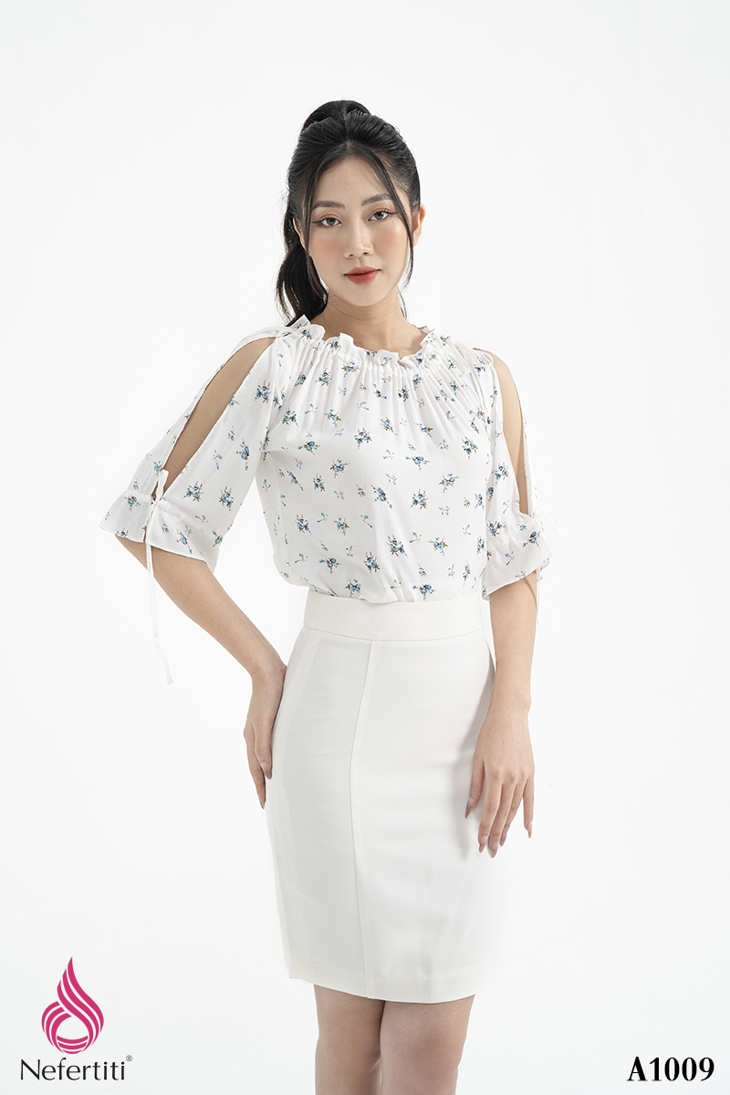 2A1009 - ÁO HOA CÁCH ĐIỆU TAY XẺ