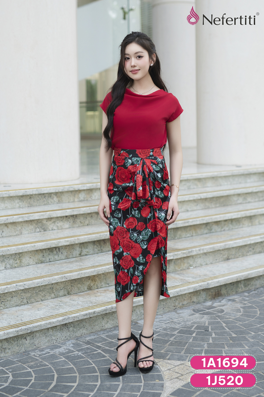 1A1694 - Sơ mi đỏ cổ đổ