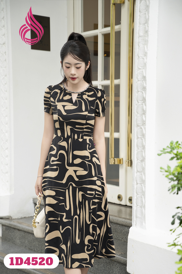 1D4520 - Đầm họa tiết thời trang